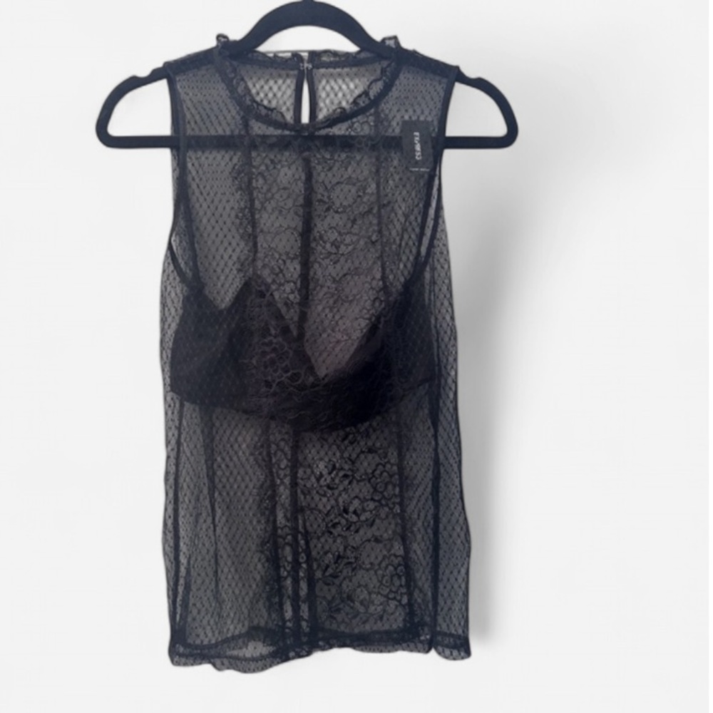 Express Black Lace Sleeveless Top S